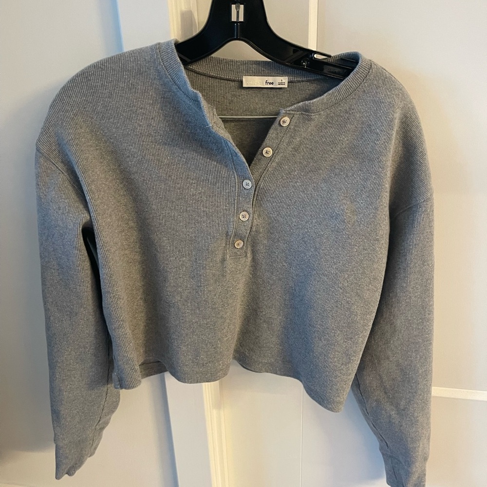 Cropped Grey Sweater